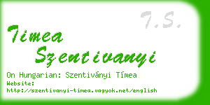 timea szentivanyi business card