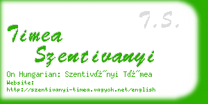 timea szentivanyi business card